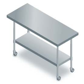 Stainless prep benches illustration